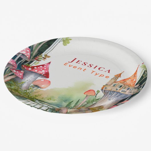 フェアヤコアプリンセスフェアヤータリーキャッスルキングダムカスタム ペーパープレート (アングル)