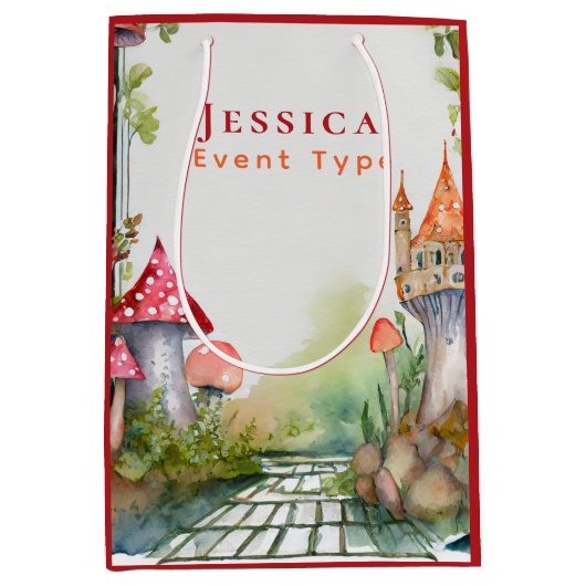 フェアヤコアプリンセスフェアヤータリーキャッスルキングダムカスタム ミディアムペーパーバッグ (正面)