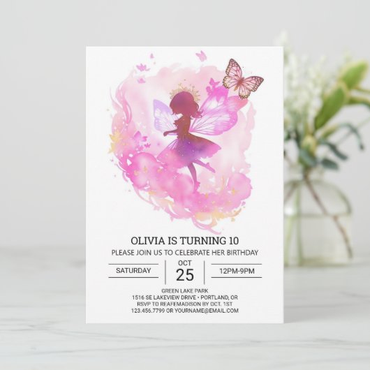 フェアヤコアプリンセス誕生祝い 招待状 (スタンド正面)