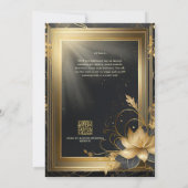 フェアヤコア結婚式招待状フェアヤータリーブラック金ゴールド 招待状 (裏面)