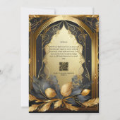 フェアヤコア結婚式招待状フェアヤータリーブラック金ゴールド 招待状 (裏面)