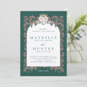 フェアヤブルバラガーデン王室のクラウンモノグラムハート 招待状 (スタンド正面)