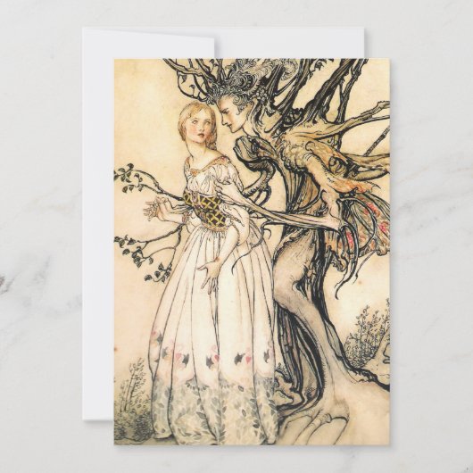 フェアヤブルプリンセスとツリー小妖精や小人招待状 招待状 (正面)