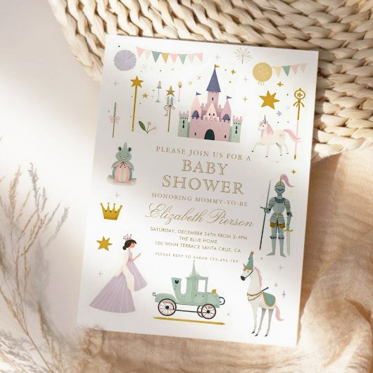 フェアヤブルプリンセスドラゴンベビーシャワー招待状 招待状