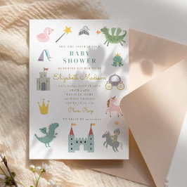 フェアヤブルプリンセスドラゴンベビーシャワー招待状 招待状