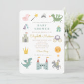 フェアヤブルプリンセスドラゴンベビーシャワー招待状 招待状 (スタンド正面)