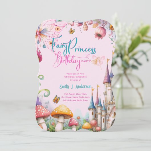 フェアヤブルプリンセスドーター誕生日フェアヤコア 招待状 (スタンド正面)