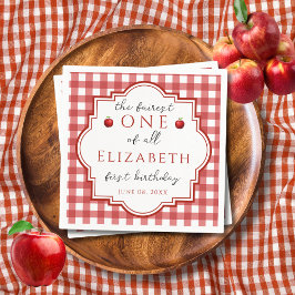 フェアヤブルプリンセスフェレストワンレッドプレイド誕生日 スタンダードカクテルナプキン