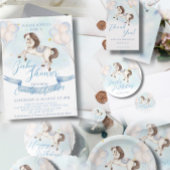 フェアヤブルベビーポニーブルーバルーズスター誕生日 ペーパープレート