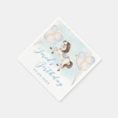 フェアヤブルベビーポニーブルーバルーンスター誕生日 スタンダードカクテルナプキン (角)