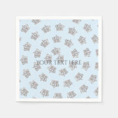 フェアヤブルヴィンテージクラウンブルーパーティーナプキンス スタンダードカクテルナプキン (正面)