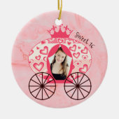 フェアヤブル王室のプリンセスキャリッジガール誕生日 セラミックオーナメント (正面)