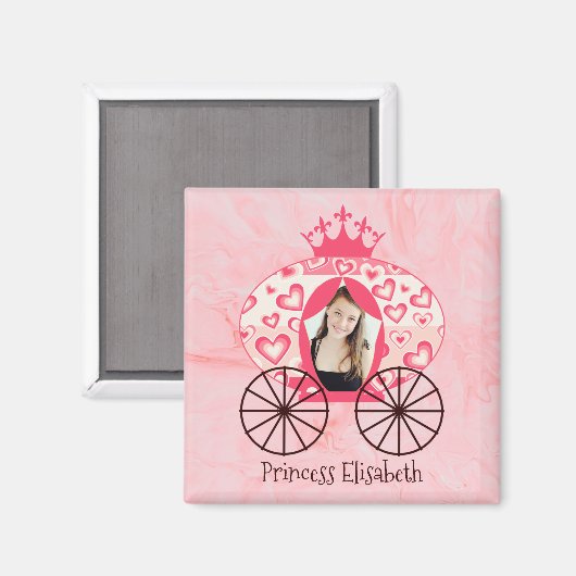 フェアヤブル王室のプリンセスキャリッジガール誕生日 マグネット (正面/裏面)