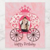 フェアヤブル王室のプリンセスキャリッジガール誕生日 ワインラベル (シングルラベル)