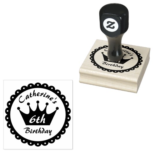 フェアヤブル王室のプリンセスクラウンガール誕生日 ラバースタンプ (押印)
