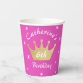フェアヤブル王室のプリンセスティアラガール誕生日ピンク 紙コップ (裏面)