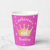 フェアヤブル王室のプリンセスティアラガール誕生日ピンク 紙コップ (正面)