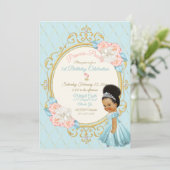 フェアヤブル王室のプリンセスピンクアクアガールエスニック 招待状 (スタンド正面)