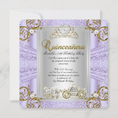 フェアヤルキンセアニェラ15th誕生日ラベンダー 招待状 (正面)