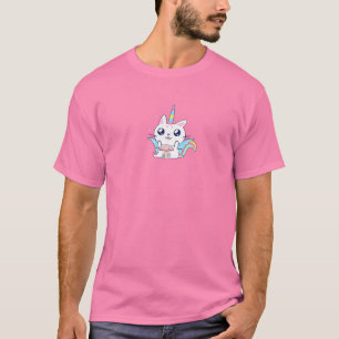 フェアユコアエステティックフェアリーかわいいユニコーンキャットとM Tシャツ