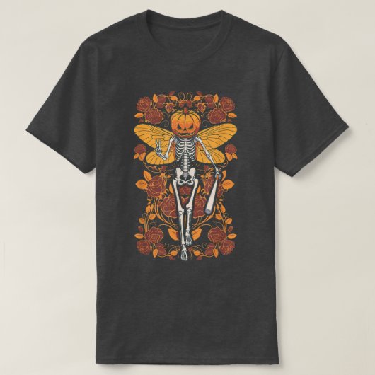 フェアユコアスケルトンバタフライフェアリーGothic Hallowee Tシャツ (デザイン正面)
