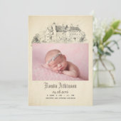 フェアユタリーキャッスル生まれたばかりのプリンセスベビーフォト誕生 案内状 (スタンド正面)