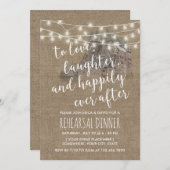 フェアユタリーキャッスル素朴バーラップリハーサルディナー 招待状 (正面/裏面)