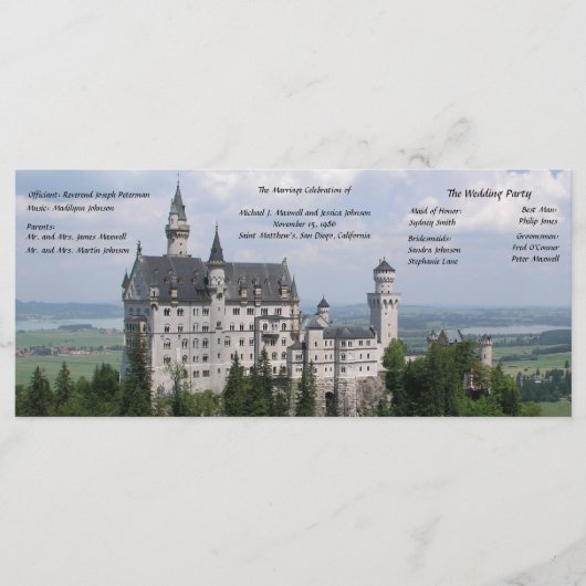 フェアユタリーキャッスル結婚式 プログラム (正面)