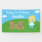 フェアユタリーゴルディロックススリーベアーズ誕生日バナー 横断幕 (横)