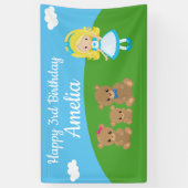 フェアユタリーゴルディロックススリーベアーズ誕生日バナー 横断幕 (縦)