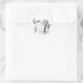 フェアユタリースワンイラストレーションフォークボタニカル ラウンドシール (バッグ)