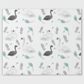 フェアユタリースワンイラストレーションフォークボタニカル ラッピングペーパー (フラット)