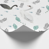 フェアユタリースワンイラストレーションフォークボタニカル ラッピングペーパー (角)