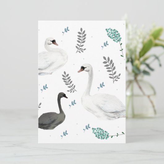 フェアユタリースワンイラストレーションフォークボタニカル 招待状 (スタンド正面)