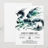 フェアユタリードラゴン誕生日DIY 招待状 (正面/裏面)