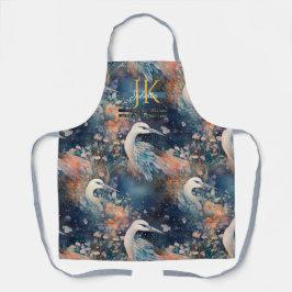 フェアユタリーヘロンブルーウーズカスタムモノグラム エプロン