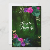 フェアユタリーマジカルフォレスト薄紫グリーンキンセアニラ 招待状 (裏面)