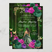 フェアユタリーマジカルフォレスト薄紫グリーンキンセアニラ 招待状 (正面/裏面)