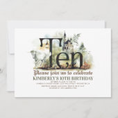 フェアユタリーユニコーンドラゴン魔法城10誕生日 招待状 (正面)