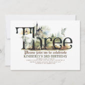 フェアユタリーユニコーンドラゴン魔法城3誕生日 招待状 (正面)