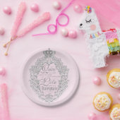 フェアユタリーヴィンテージウェディングプリンセスクラウンプレート ペーパープレート (パーティー)