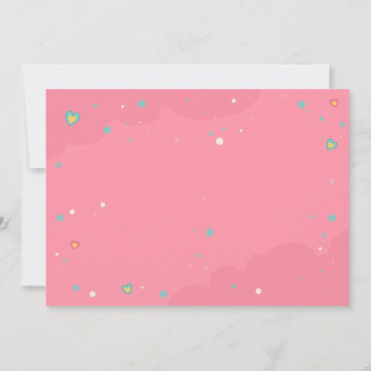 フェアユタレプリンセスガール子供の誕生日パーティー 招待状 (裏面)