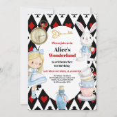 フェアユータリーアリスinワンダーランド誕生日 招待状 (正面)