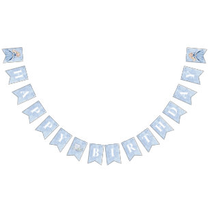 フェアユータリーウィンタースノープリンセス誕生日  ブロンド バンティングフラッグ