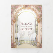 フェアユータリーウズエンシェントインディアンパレス結婚ズ 三つ折り招待状 (カバー)