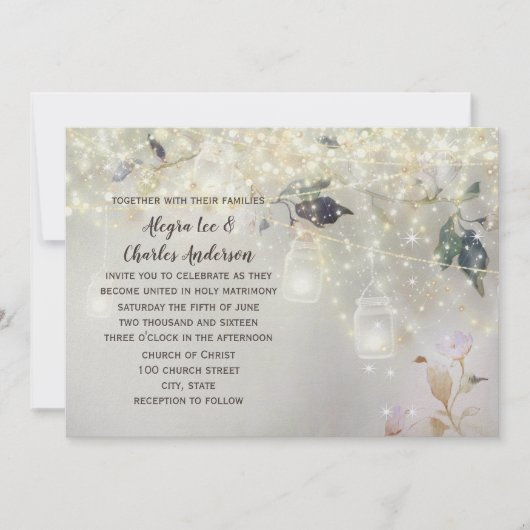 フェアユータリーウッドシーファームハウスメイスンジャー結婚ズ 招待状 (正面)