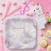 フェアユータリーガーデンキャッスルキンセアニェラ薄紫ID1030 ペーパープレート (パーティー)