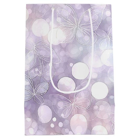 フェアユータリーガーデンキンセアニェララベンダー/薄紫ID1030 ミディアムペーパーバッグ (裏面)