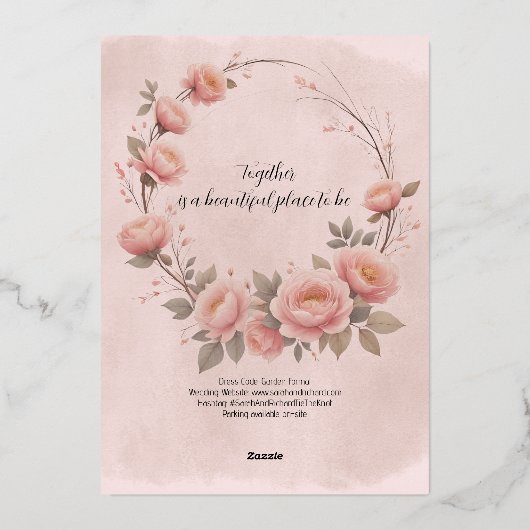 フェアユータリーガーデンスパークル結婚式招待状 箔招待状 (裏面)