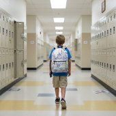 フェアユータリーキャッスルパステルウォーターカラー プリントバックパック